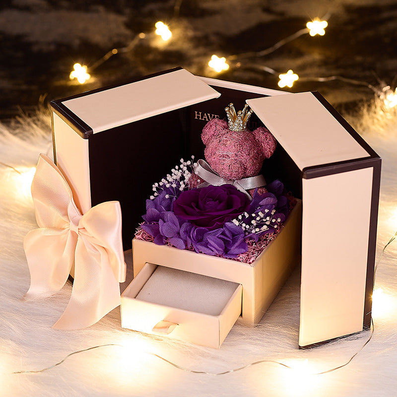 Scatola regalo rosa eterna, colore blu
