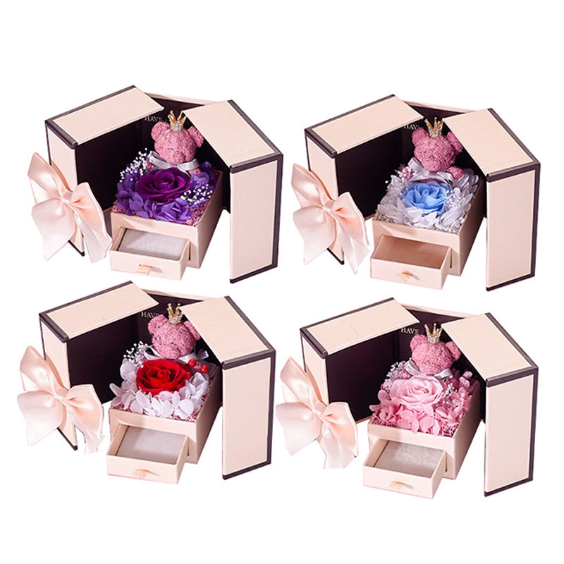 Scatola regalo rosa eterna, colore rosso